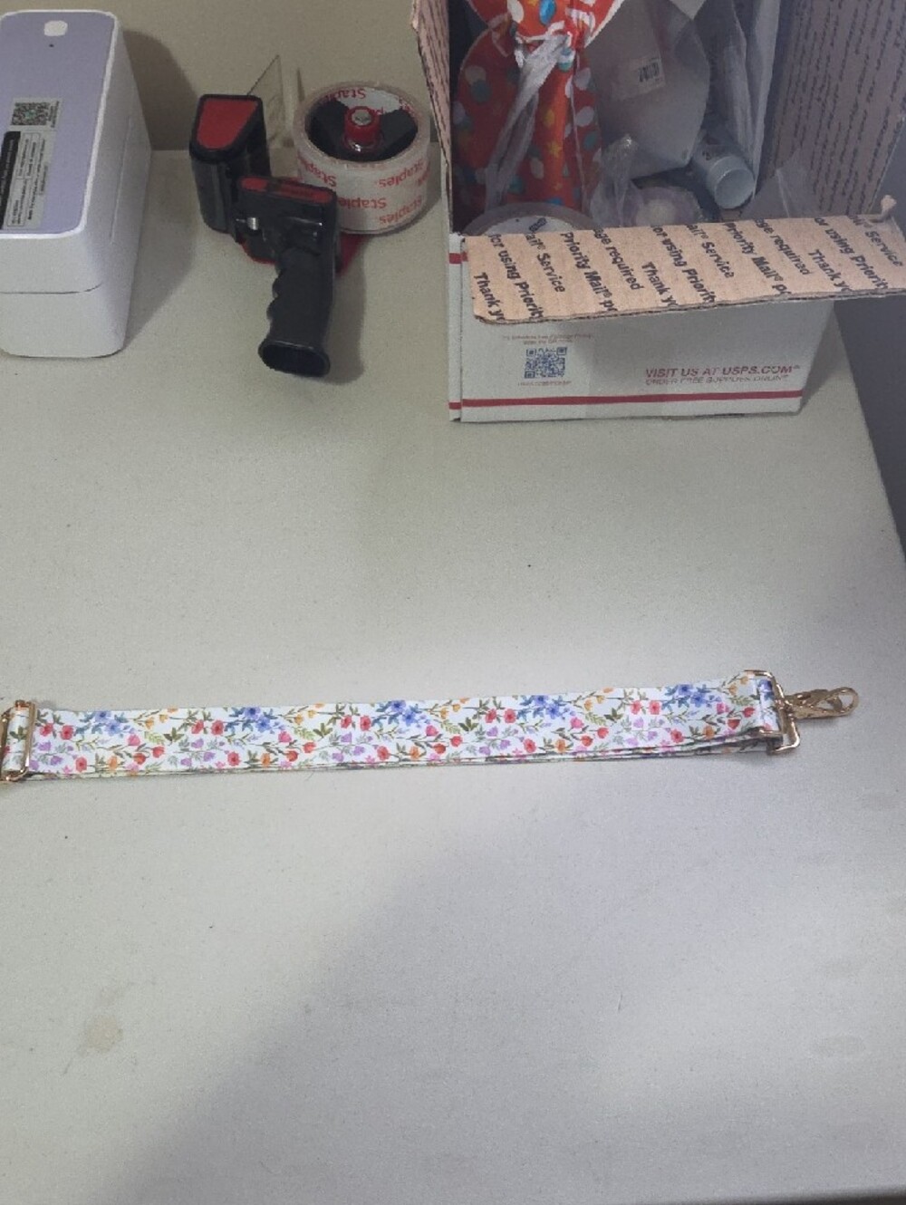 Floral Crossbody Strap with Gold Hardware - Picture 2 of 2